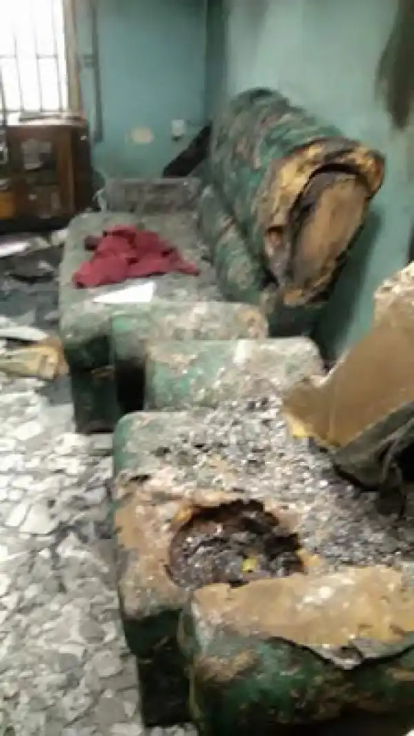 Graphic Photos: Couple lose their two children & home in a fire outbreak in Akwa Ibom